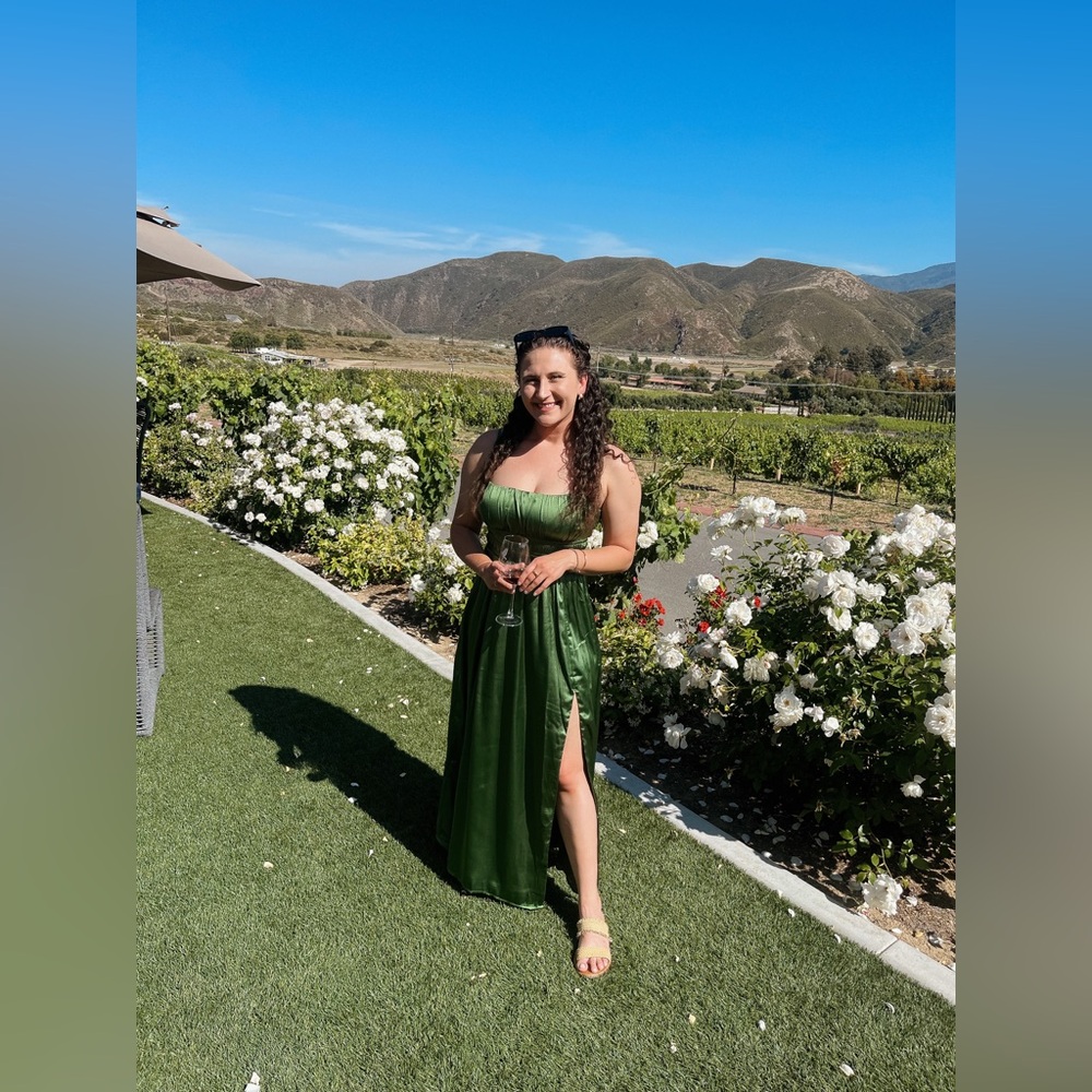 Green Satin Abercrombie Maxi Dress ♡